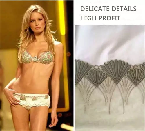 delicate details of bridge laser embroidery