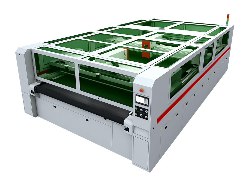 enclosed large format dual head co2 laser cutting machine