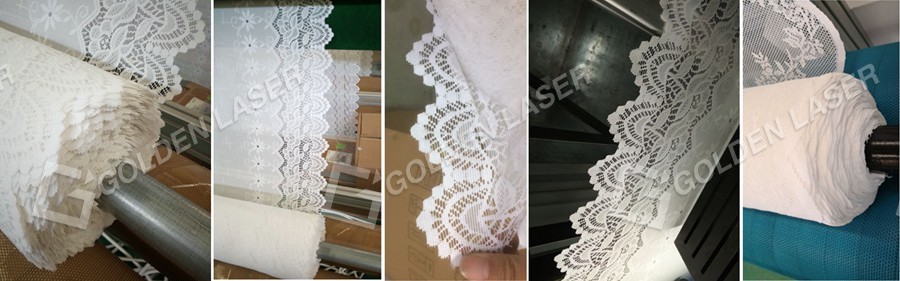 laser cutting warp knitting lace golden laser