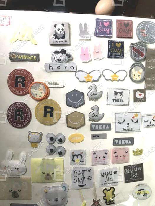 woven labels and applique laser cutting samples