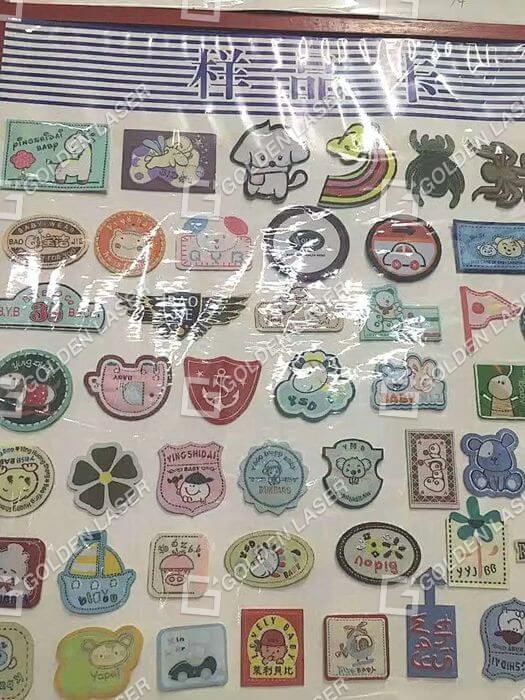 woven labels and applique laser cutting samples